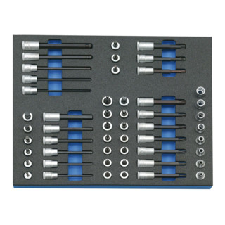 Gedore 2005 CT2-TX 30 Steeksleutelset 3/8" in Check-Tool-module, 52-delig