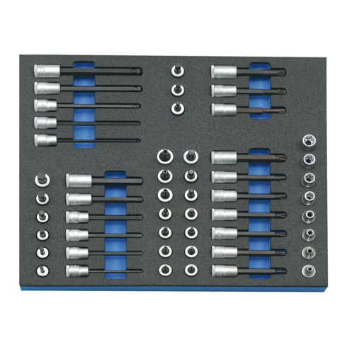 Gedore 2005 CT2-TX 30 Steeksleutelset 3/8" in Check-Tool-module, 52-delig