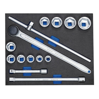 Gedore 2005 CT3-32 Steckschlüssel-Sortiment 3/4" in Check-Tool-Modul, 14-teilig