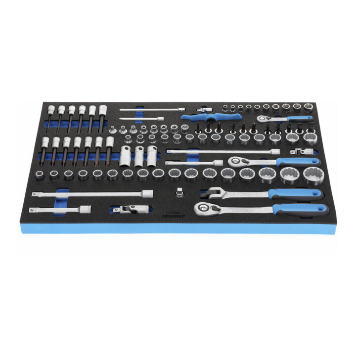 Gedore 2005 CT4-U-20 Steckschlüssel-Satz 1/4"-3/8"-1/2" in Check-Tool-Modul, 91-teilig