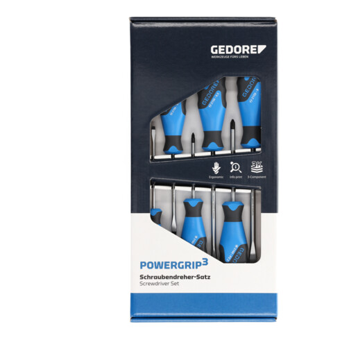 Gedore 3C-Tournevis set 6 pcs IS 4-8 PZ 1-2