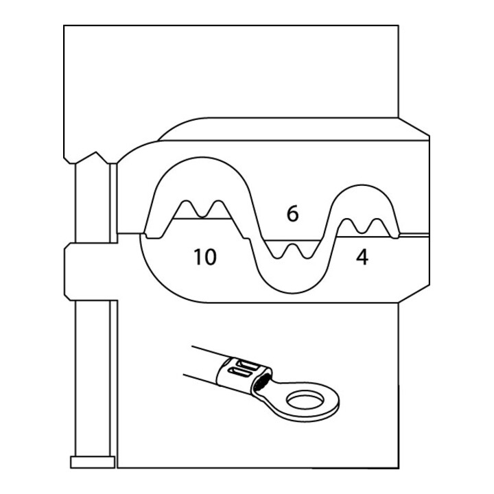 Gedore 8140-03 Modul-Einsatz für unisolierte Kabelschuhe 4/6/10