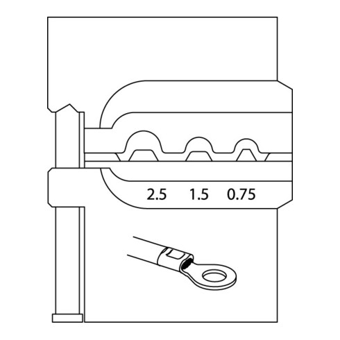 Gedore 8140-03 Modul-Einsatz für unisolierte Kabelschuhe 4/6/10
