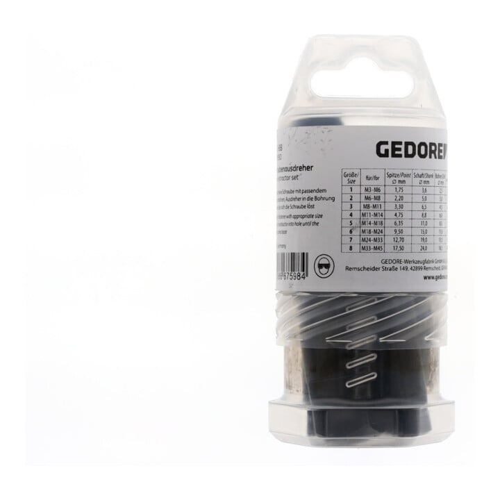 Gedore 8551-88 Schraubenausdreher-Satz 8-teilig M3-M45