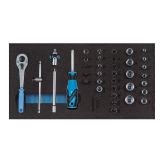 Gedore Assortimento di chiavi a bussola 1/4" in modulo Check Tool 1500 CT1-20, 37pz.