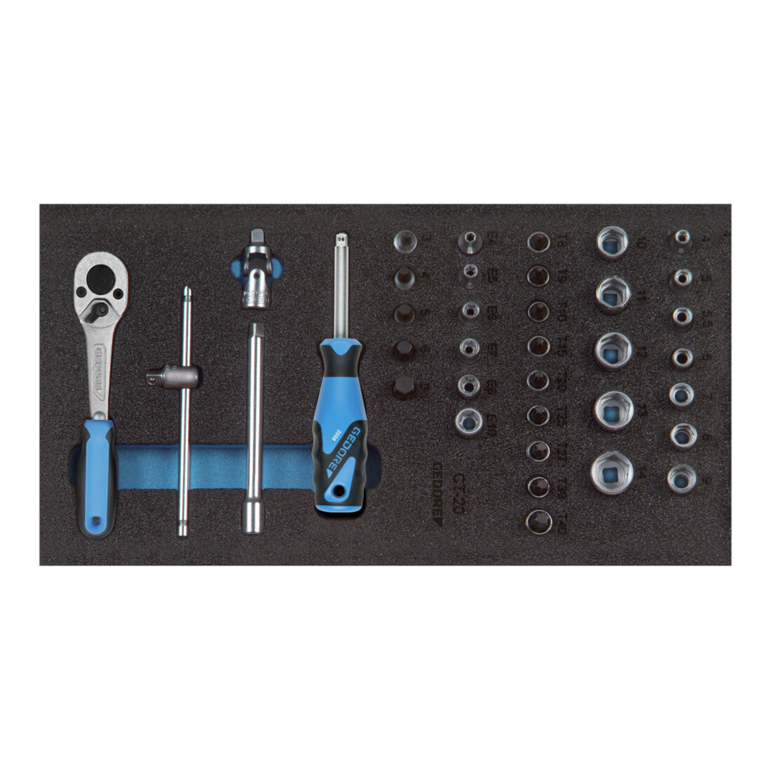 Gedore Assortimento di chiavi a bussola 1/4" in modulo Check Tool 1500 CT1-20, 37pz.