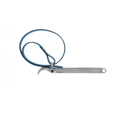 Gedore Bandschlüssel, Bandbreite 25 mm, extra breit, Ø 200 mm (8"), rutschfest, 285 mm lang, verchromt, 36 2-200