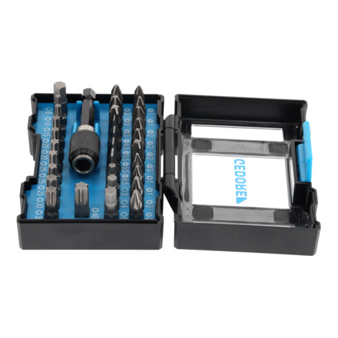 Gedore Bit-Box Allround, 32-delig, bitset met bithouder en schroevendraaierbits, 1/4", 6,3 mm, doe-het-zelver, 666-032-A