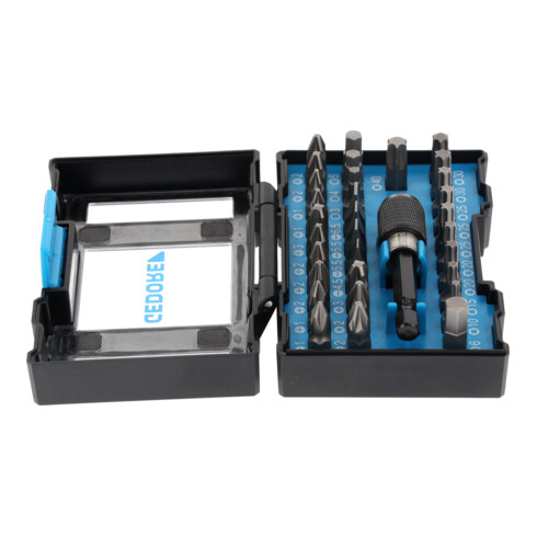 Gedore Bit-Box Allround, 32-delig, bitset met bithouder en schroevendraaierbits, 1/4", 6,3 mm, doe-het-zelver, 666-032-A