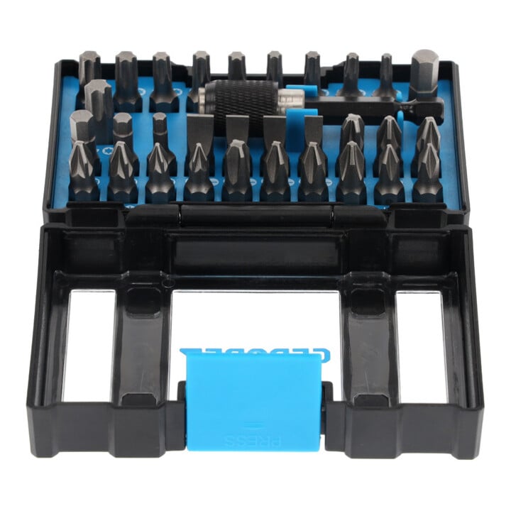 Gedore Bit-Box Allround, 32-delig, bitset met bithouder en schroevendraaierbits, 1/4", 6,3 mm, doe-het-zelver, 666-032-A