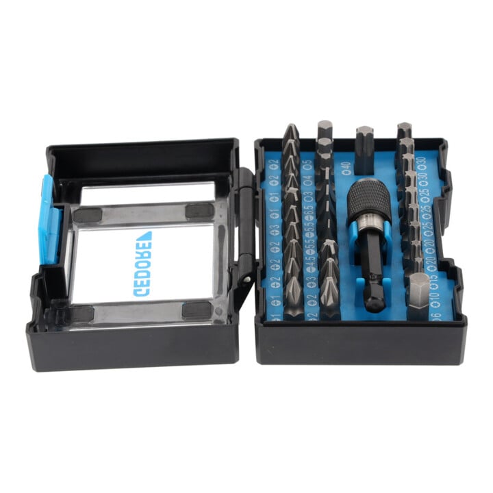 Gedore Bit-Box Allround, 32-teilig, Bit-Set mit Bit-Halter und Schraubendrehereinsätzen, 1/4", 6,3 mm, Heimwerker, 666-032-A