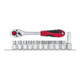 Gedore Clé à douille + cliquet 1/2" 6 pans + barre 12 pièces R69008012