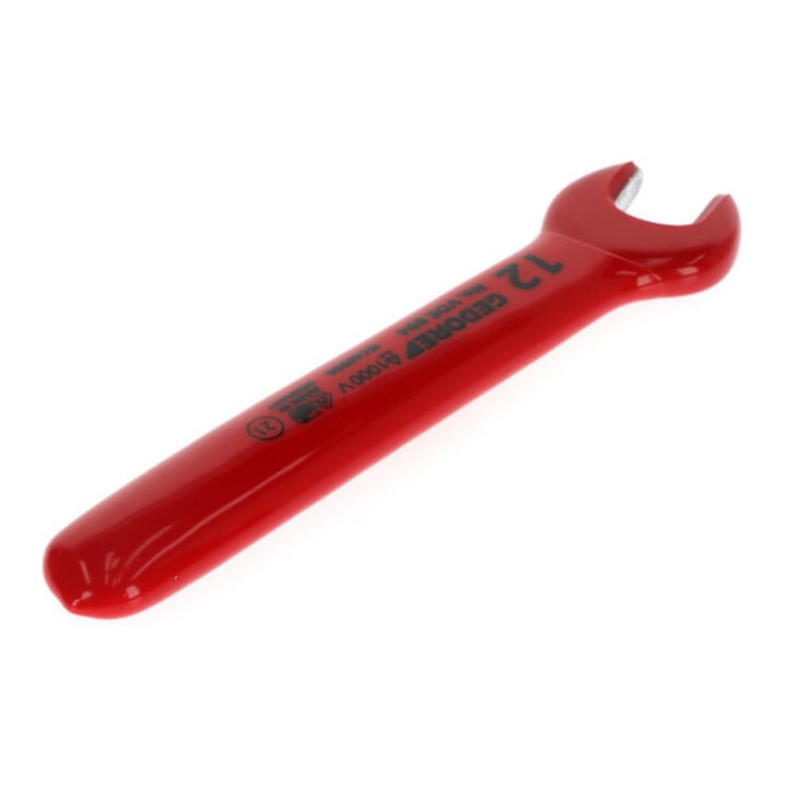 Gedore Clé plate à fourche VDE 12 mm isolée rouge/jaune jusqu’à 1000 V