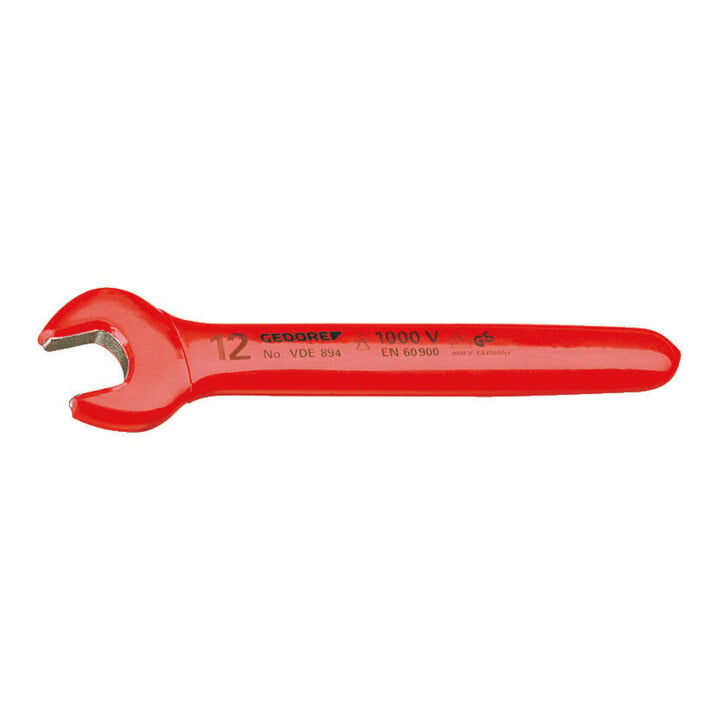 Gedore Clé plate à fourche VDE 12 mm isolée rouge/jaune jusqu’à 1000 V