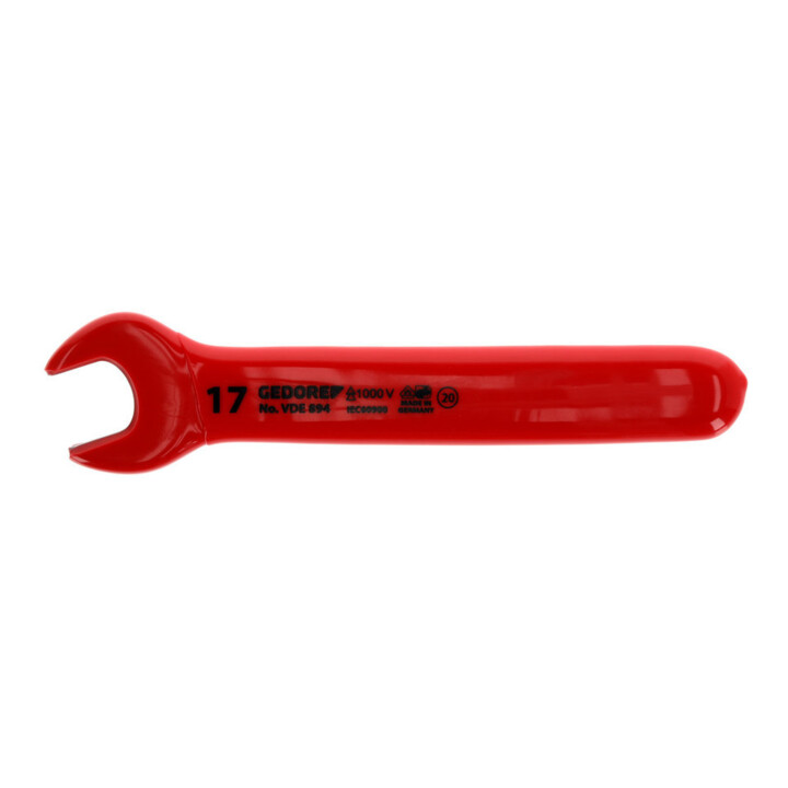 Gedore Clé plate à œil VDE 17 mm rouge-jaune isolée 1000 V