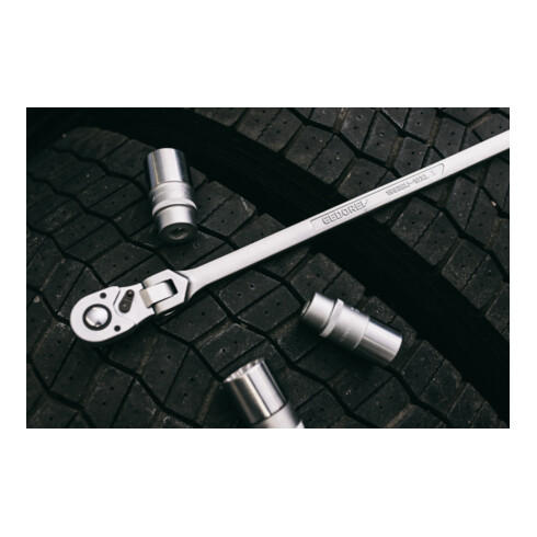 Gedore Cricchetto reversibile a leva con snodo 1/2" 1993 GU-10 XL, 600mm