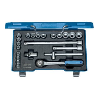 Gedore D 30 HMU-3 Set chiavi a bussola 3/8" 22 pezzi profilo UD 6-22 mm