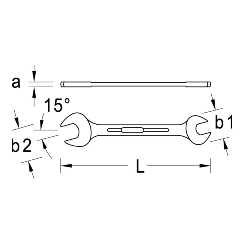 Gedore Doppelmaulschlüssel Satz, Set 10-teilig, SW 6-27 mm, metrisch, flach, Schraubenschlüssel Set, matt verchromt, 6-10