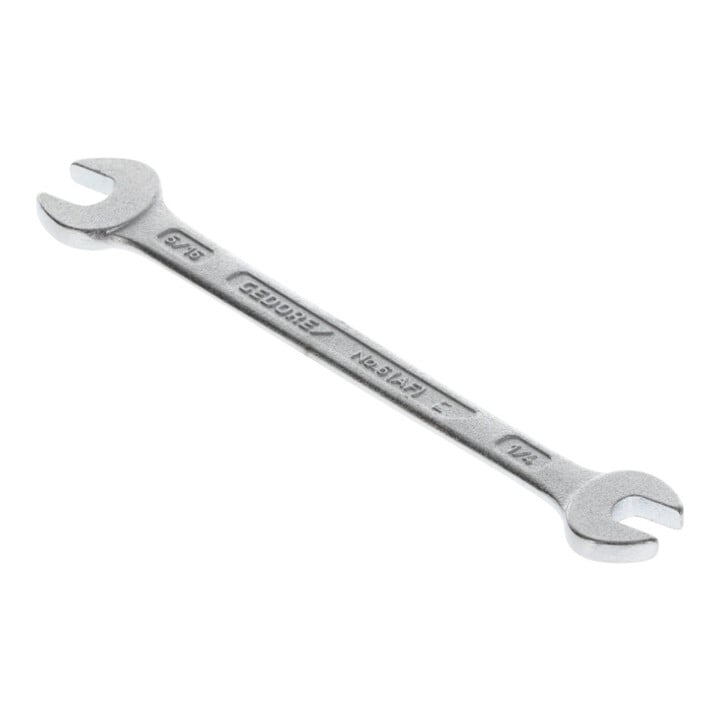 Gedore Doppelmaulschlüssel, SW 1/4''+5/16'', zöllig, flach, Schraubenschlüssel, 122 mm lang, 6 1/4x5/16AF