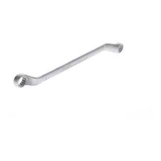 Gedore Doppelringschlüssel, SW 18+21 mm, gekröpft, 5° abgewinkelt, dünn, 12-kant, UD-Profil, Schraubenschlüssel, 2 18X21