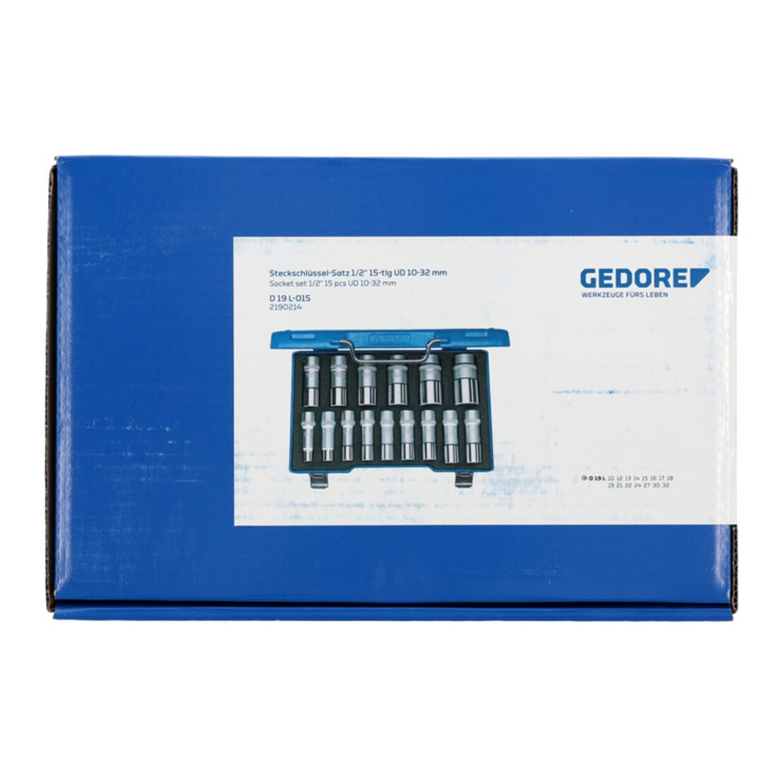 Gedore dopsleutelset 1/2" 15-delig UD 10-32 mm