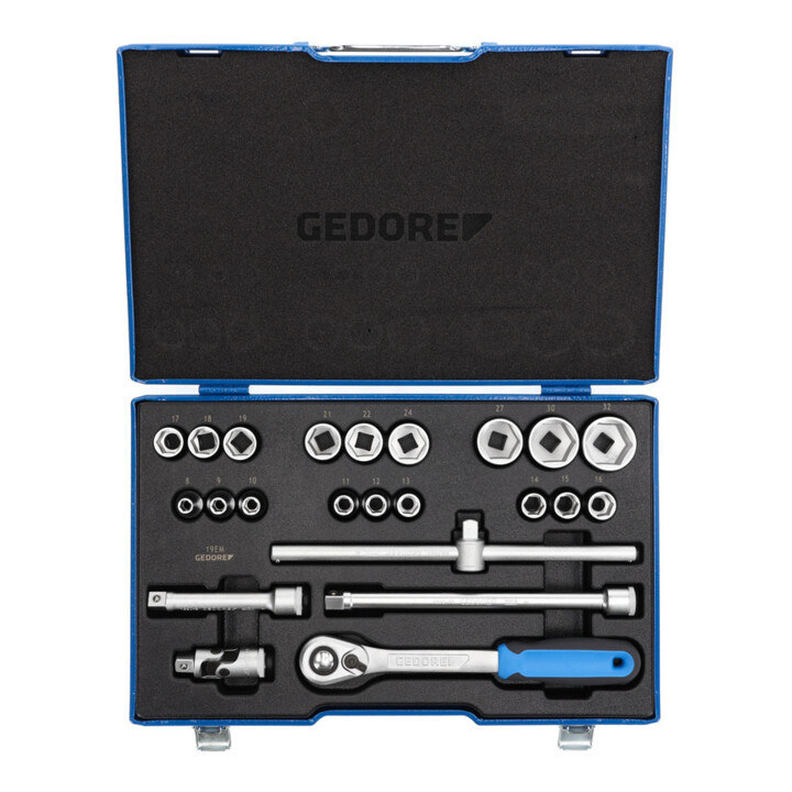 Gedore dopsleutelset 1/2" 23 stuks, zeskant 8-32 mm (19EMU-20)