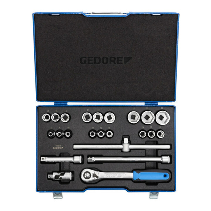 Gedore dopsleutelset 1/2" 23 stuks, zeskant 8-32 mm (19EMU-20)