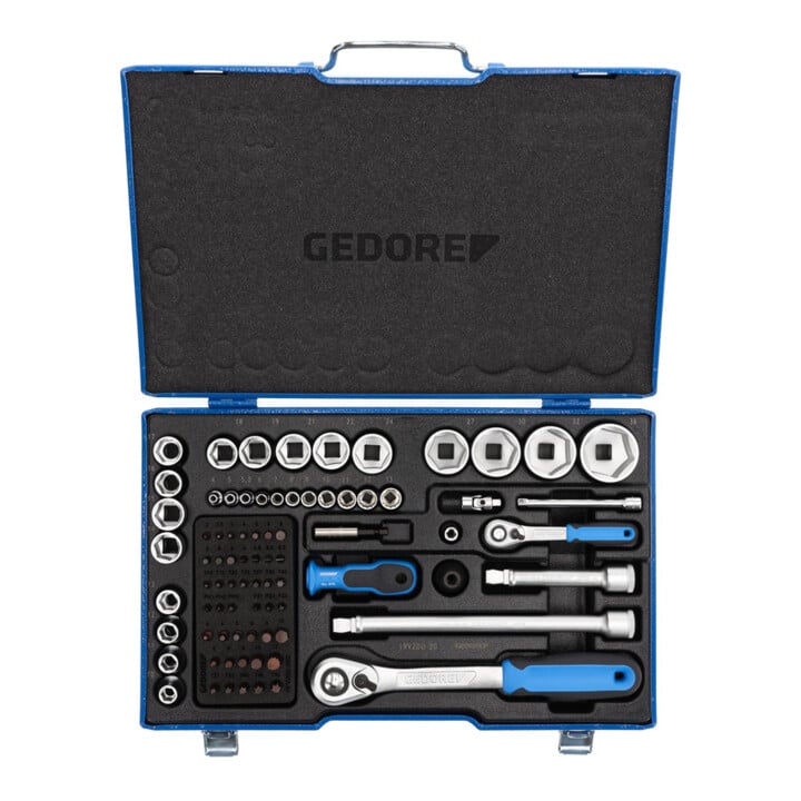 Gedore dopsleutelset 1/4"+1/2" 81-delig