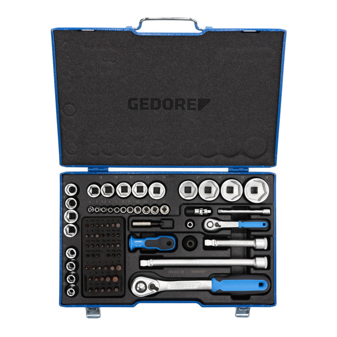 Gedore dopsleutelset 1/4"+1/2" 81-delig