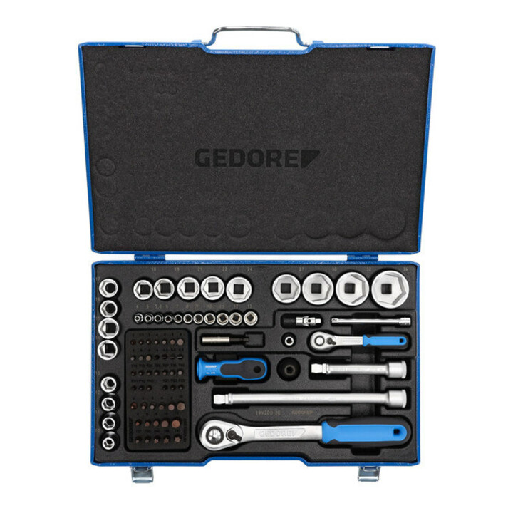 Gedore dopsleutelset 1/4"+1/2" 81-delig