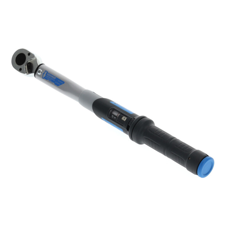 Gedore Dremaster Drehmomentschlüssel, 1/2 Zoll, 20-100 Nm, Mit Umschaltknarre, Stahlrohr, Silber/Schwarz/Blau