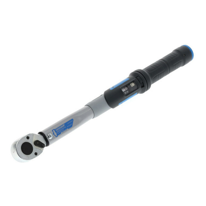 Gedore Dremaster Drehmomentschlüssel, 1/2 Zoll, 20-100 Nm, Mit Umschaltknarre, Stahlrohr, Silber/Schwarz/Blau