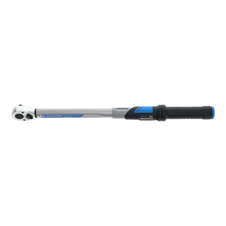 Gedore Dremaster Drehmomentschlüssel, 1/2 Zoll, 40-200 Nm, Mit Umschaltknarre, Stahlrohr, Silber/Schwarz/Blau