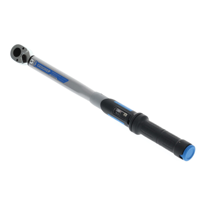 Gedore Dremaster Drehmomentschlüssel, 1/2 Zoll, 40-200 Nm, Mit Umschaltknarre, Stahlrohr, Silber/Schwarz/Blau