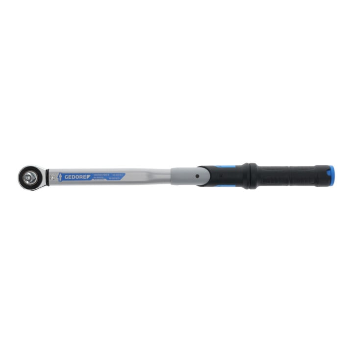 Gedore Dremaster Drehmomentschlüssel, 1/2 Zoll, 40-200 Nm, Pilzkopf-Umsteckvierkant mit Kugelsicherung, Stahlrohr, Silber/Schwarz/Blau