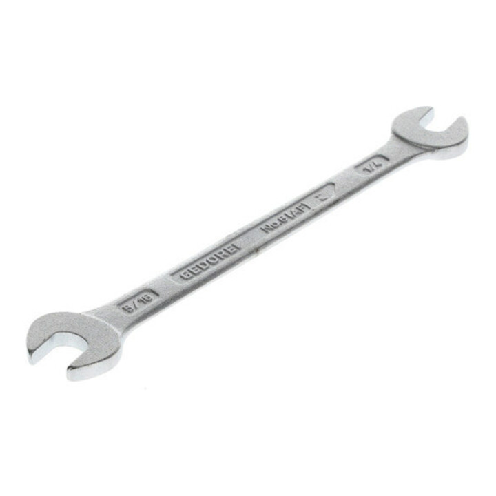 Gedore Dubbele steeksleutel, SW 1/4''+5/16'', inch, plat, 122 mm lang, 6 1/4x5/16AF