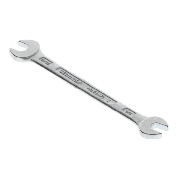 Gedore Dubbele steeksleutel, SW 1/4''+5/16'', inch, plat, 122 mm lang, 6 1/4x5/16AF