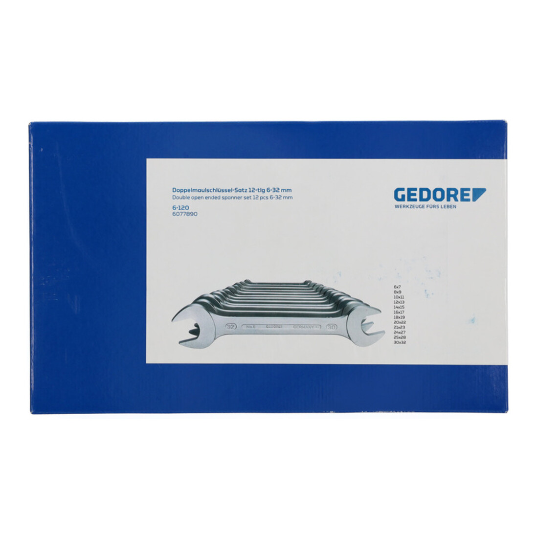 Gedore dubbele steeksleutelset 12 delig 6x7 - 30x32 mm