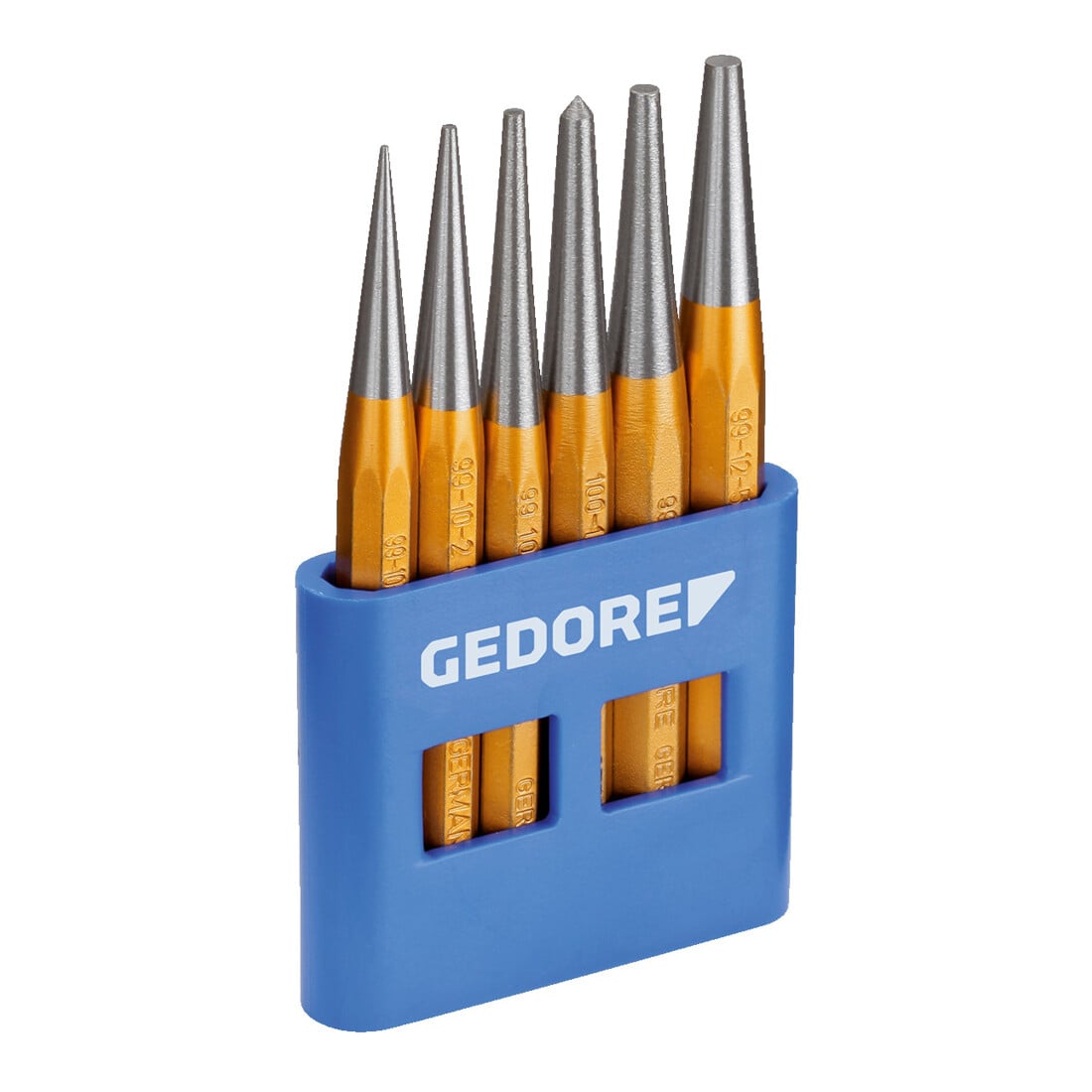 Gedore Durchtreiber-Satz, 6-teilig, Splinttreiber-Set im PVC-Halter, gehärtet, angelassen, Stahl, Werkzeug, 8753680