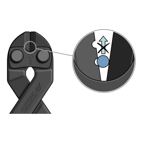 Gedore Einhand-Bolzenschneider, Schneiden für weiche Drähte bis 6,0 mm, geringer Kraftaufwand, klein, Länge 200 mm, 8340-200 TL