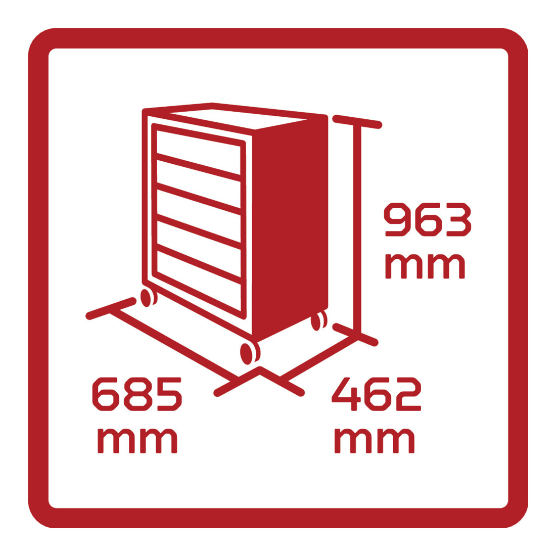 GEDORE Ensemble d'outils rouge dans servante GEDWorker 119 pièces, R21562005