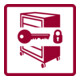 GEDORE Ensemble d'outils rouge dans servante GEDWorker 119 pièces, R21562005-4