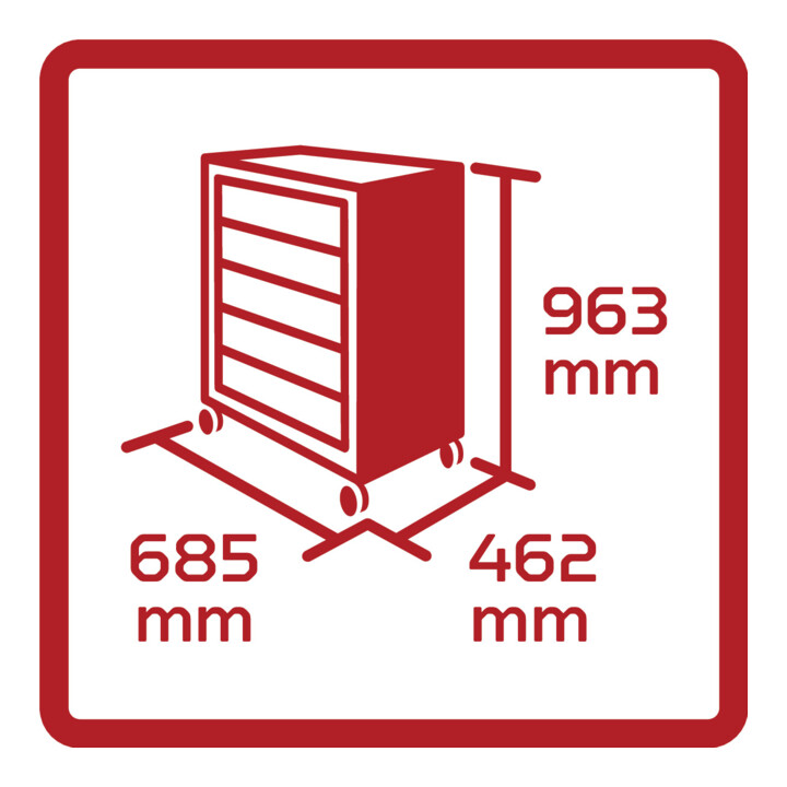 GEDORE Ensemble d'outils rouge dans servante GEDWorker 119 pièces, R21562005