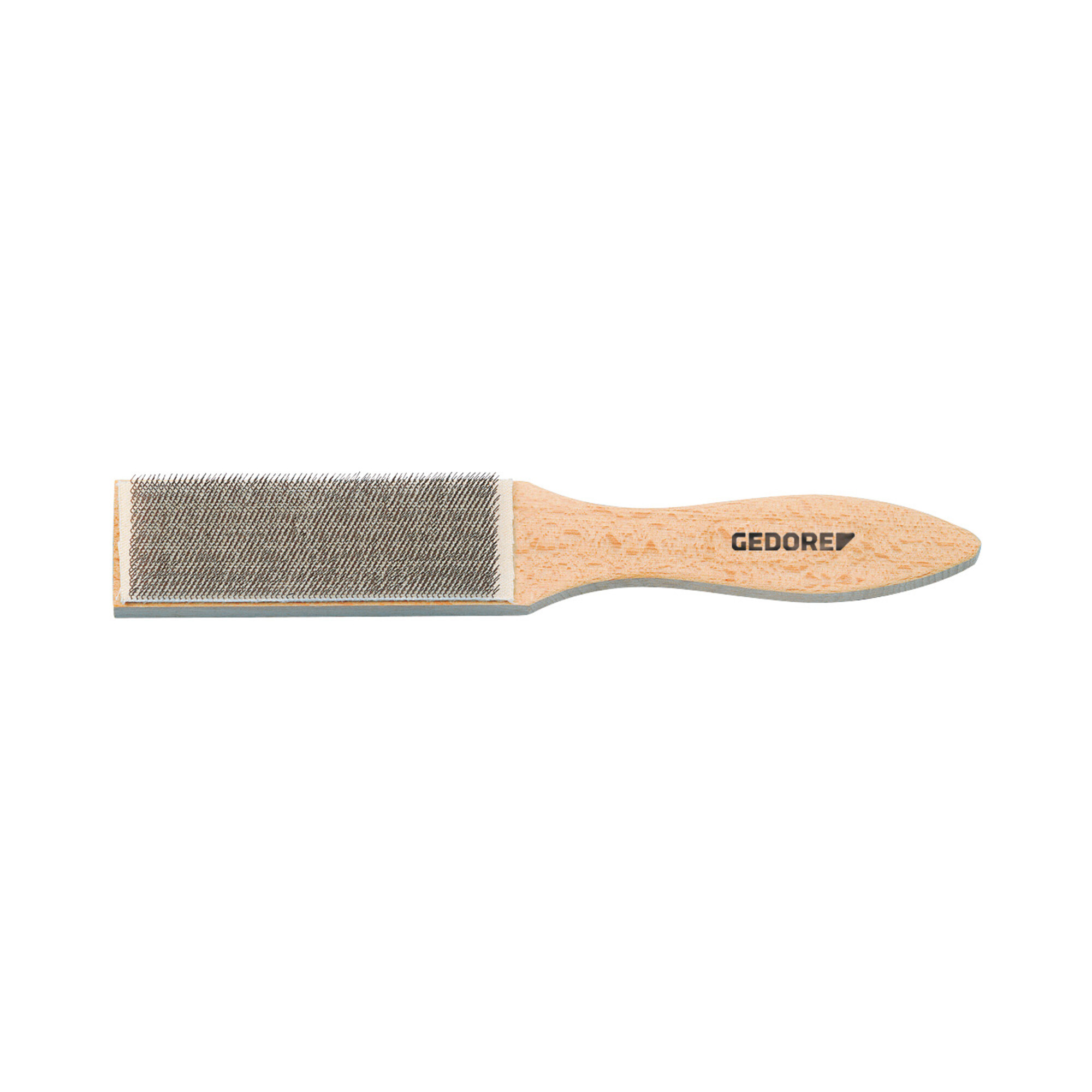 Gedore Feilenbürste, für Feilen und Raspeln, Borsten 10 mm, mit Holzgriff, Drahtbürste, 250 mm lang, 645