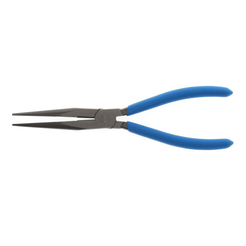 Gedore Flachrundzange, lange Backen, gezahnt, gerade, induktiv gehärtet, Antirutsch-Griff, Länge 200 mm, 8132-200 TL