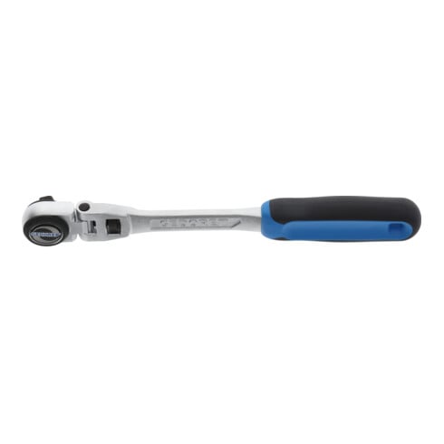 Gedore Gelenk-Hebelumschaltknarre, für 3/8 Zoll, 10 mm Antrieb, Schwenkkopf 180°, 5° Rückschwenkwinkel, 2K-Griff, 3093 GU-3
