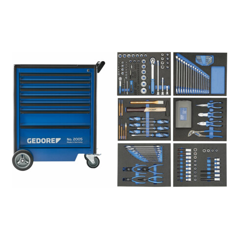 Gedore gereedschapswagen 2005-TS-190 met 190-delig gereedschapsassortiment