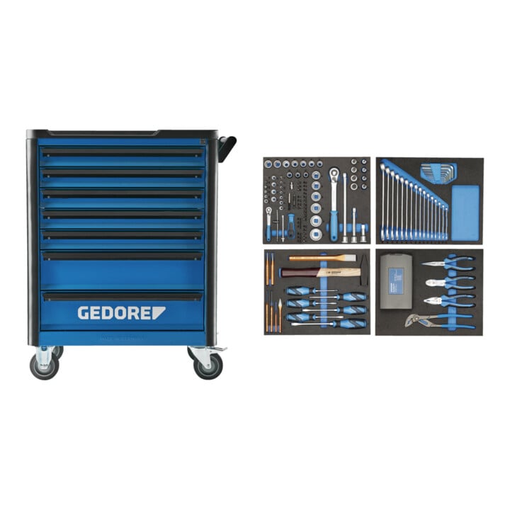 Gedore gereedschapswagen workster highline met 147-delig gereedschapsassortiment