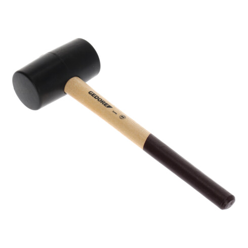 Gedore Gummihammer mit Holzgriff, Ø 65 mm, Hammer mit Eschenstiel, mit 2 flachen Bahnen, Werkzeug, geschmiedet, 226 E-2