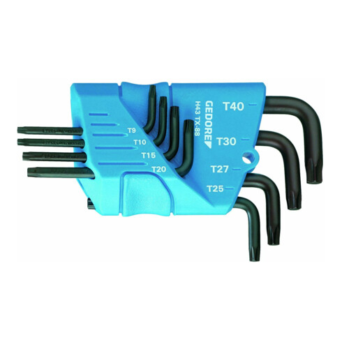 Gedore H 43 TX-08 Set di cacciaviti angolari in supporto, 8 pezzi TX T10-T45